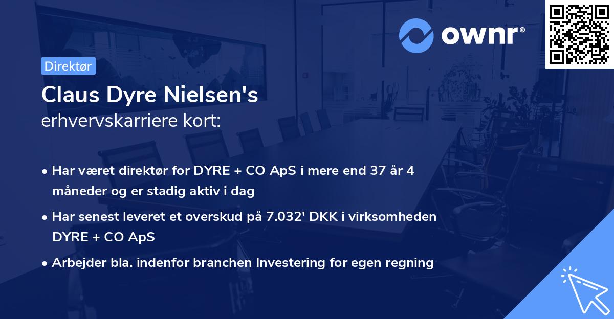 Claus Dyre Nielsen's erhvervskarriere kort