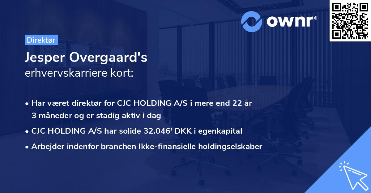 Jesper Overgaard's erhvervskarriere kort