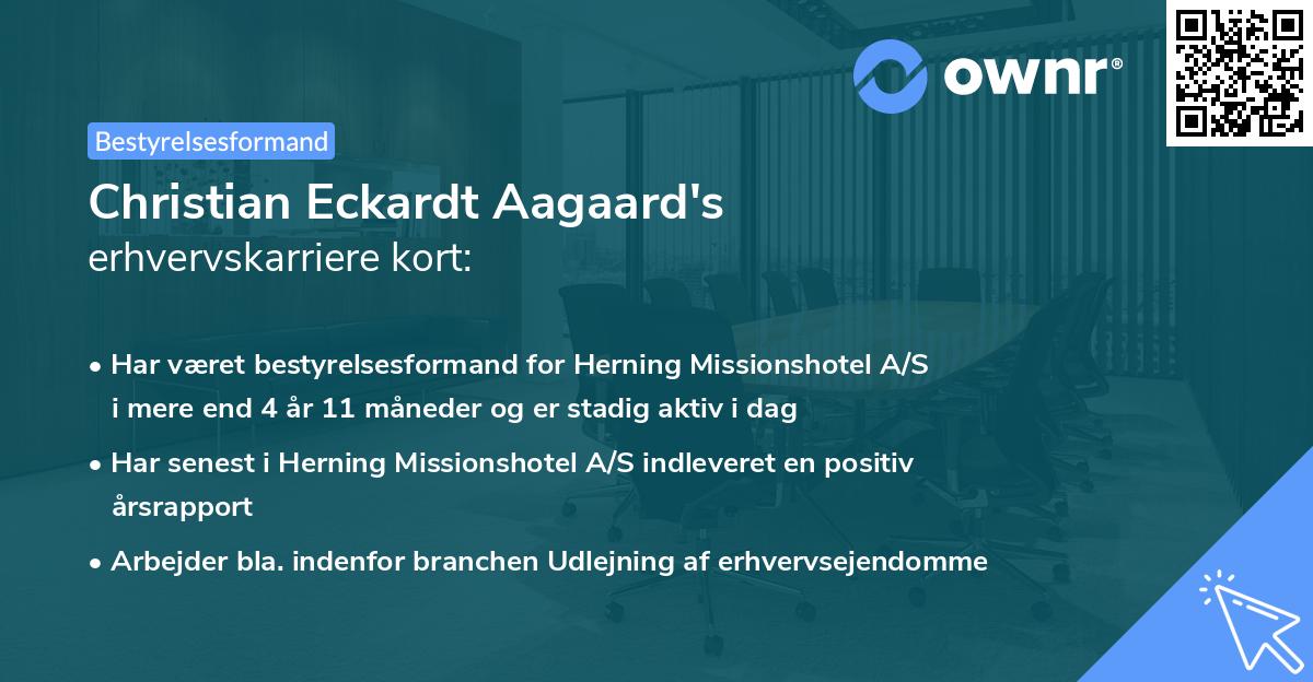 Christian Eckardt Aagaard's erhvervskarriere kort