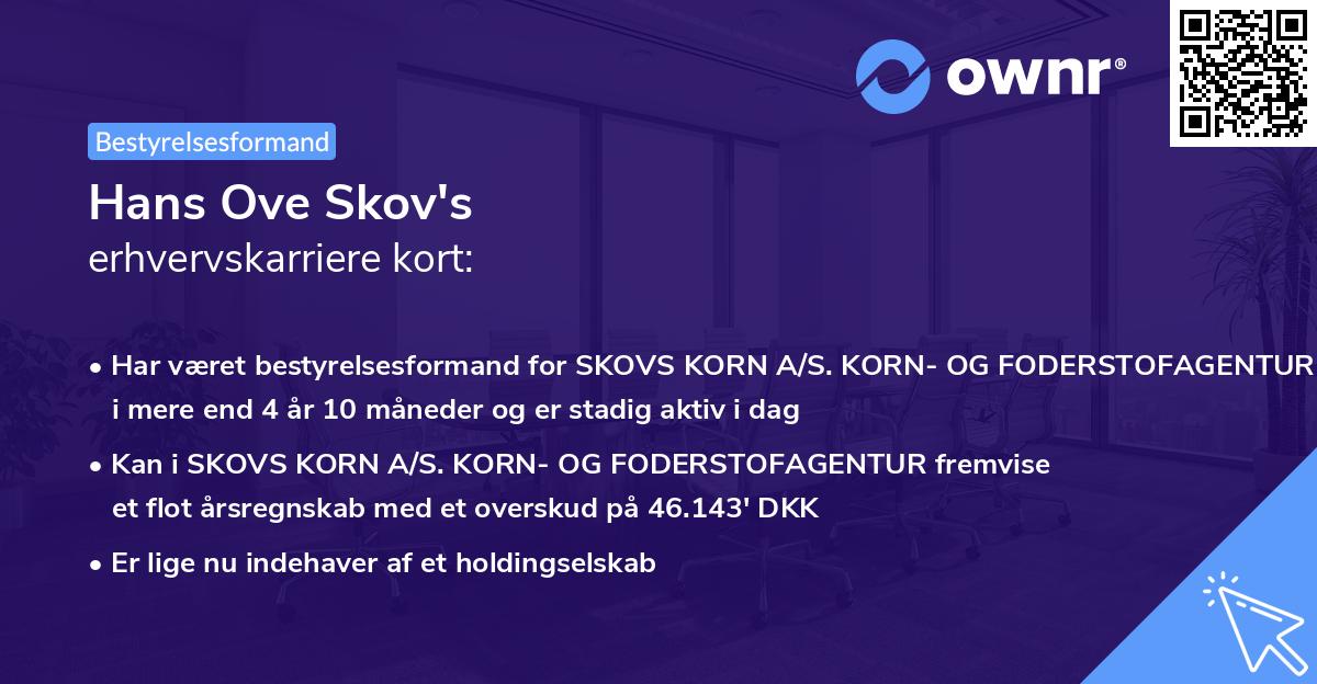 Hans Ove Skov's erhvervskarriere kort