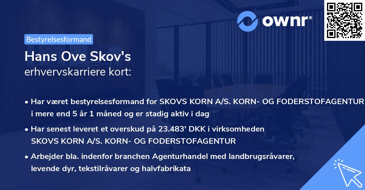 Hans Ove Skov's erhvervskarriere kort