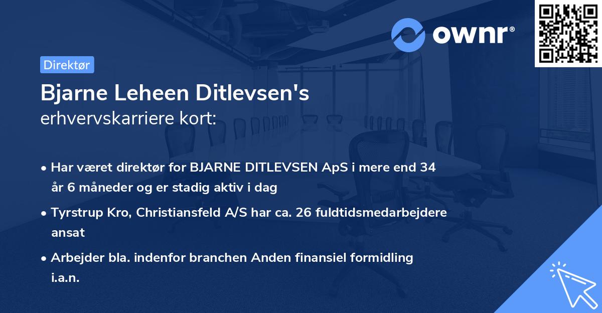 Bjarne Leheen Ditlevsen's erhvervskarriere kort