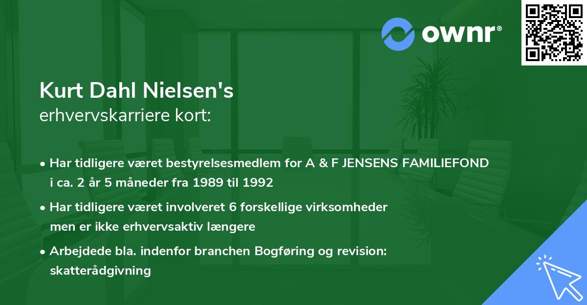 Kurt Dahl Nielsen's erhvervskarriere kort