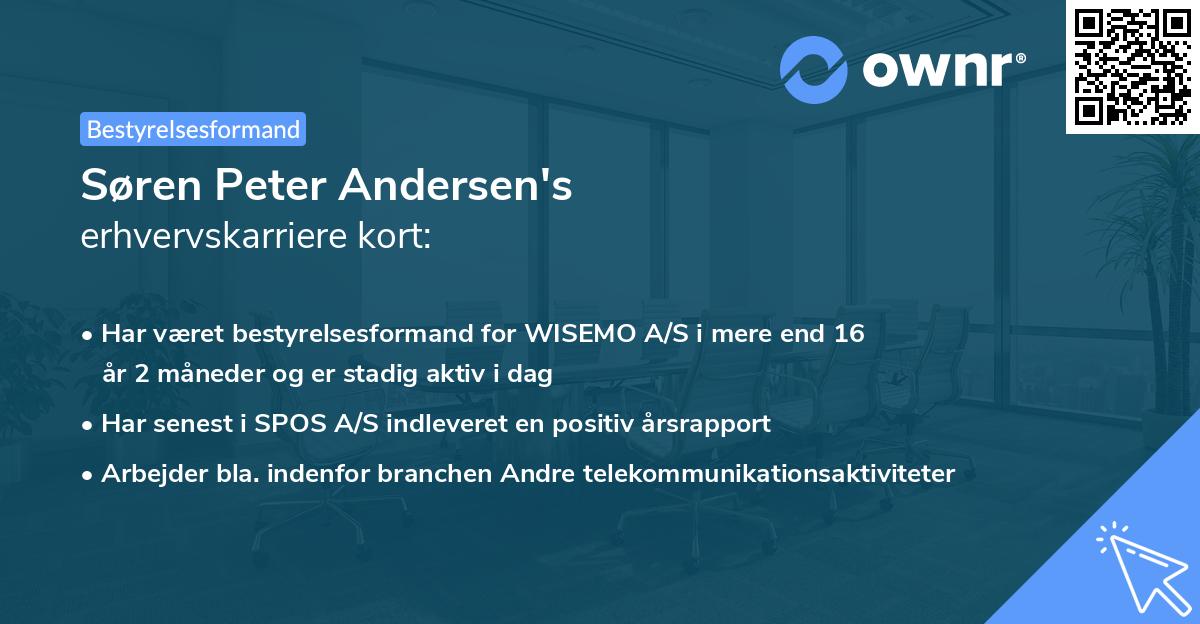 Søren Peter Andersen's erhvervskarriere kort