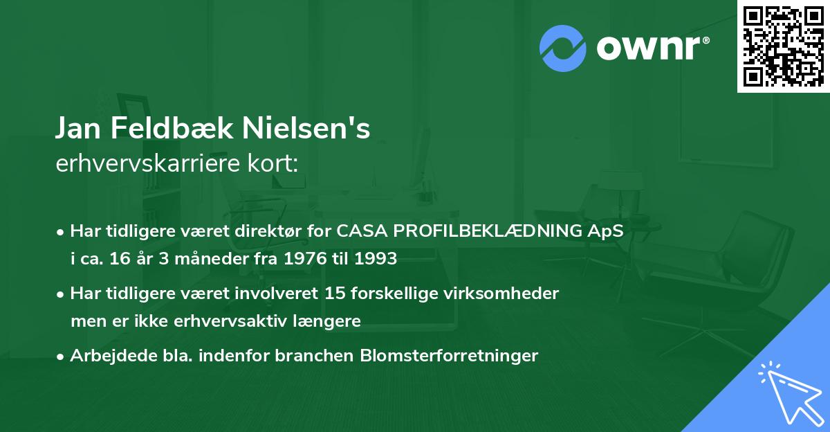 Jan Feldbæk Nielsen's erhvervskarriere kort