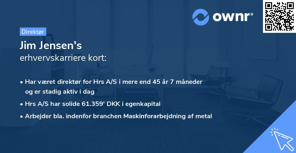 Jim Jensen's erhvervskarriere kort