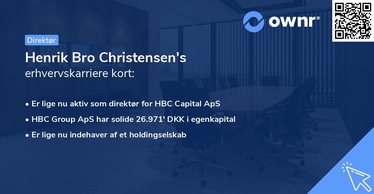 Henrik Bro Christensen's erhvervskarriere kort