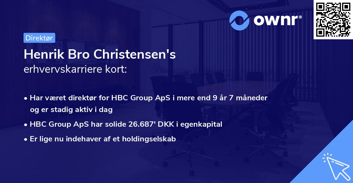 Henrik Bro Christensen's erhvervskarriere kort