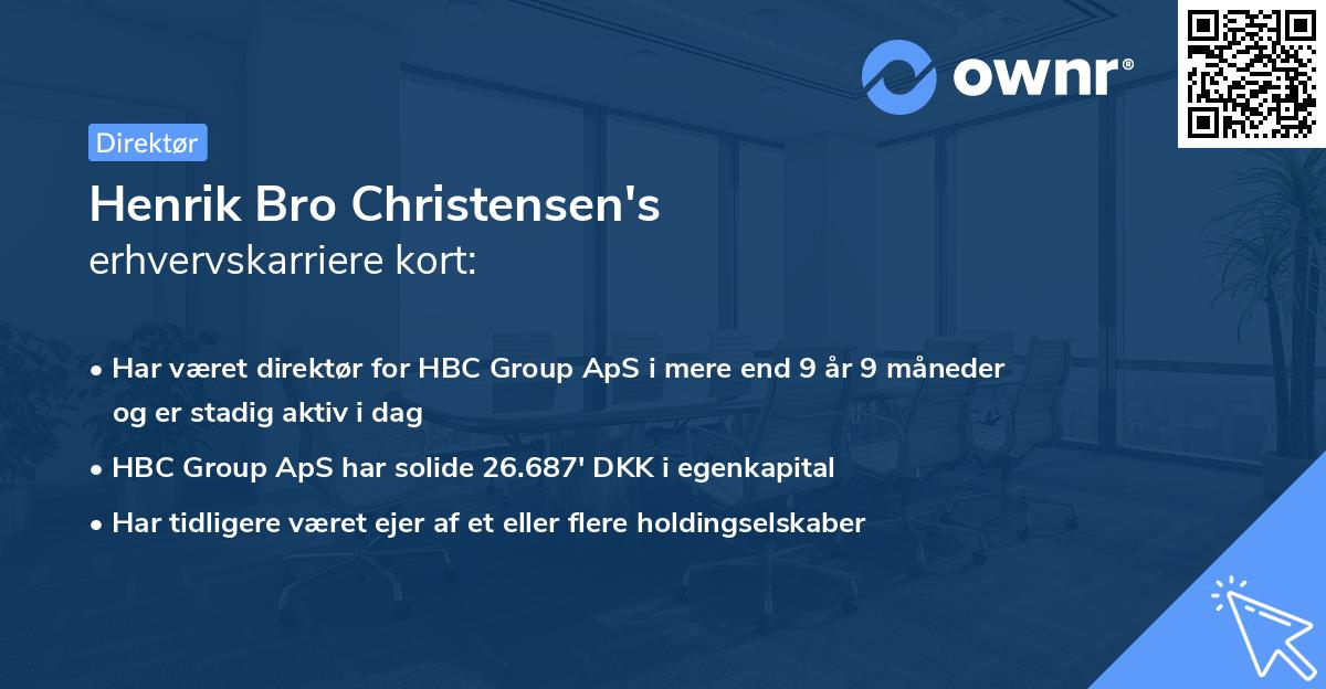 Henrik Bro Christensen's erhvervskarriere kort