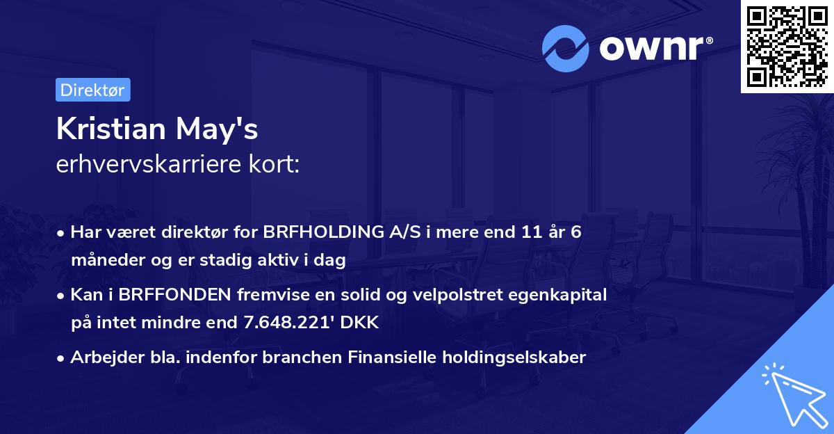 Kristian May's erhvervskarriere kort
