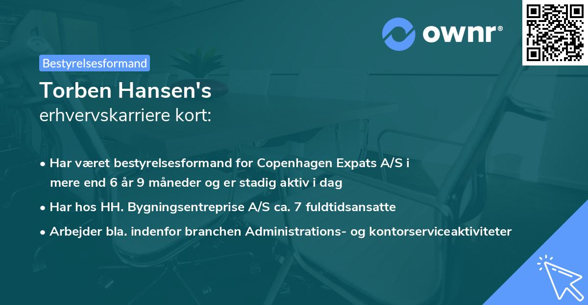 Torben Hansen's erhvervskarriere kort
