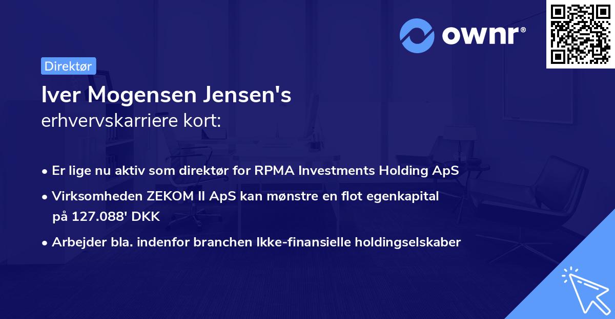 Iver Mogensen Jensen's erhvervskarriere kort