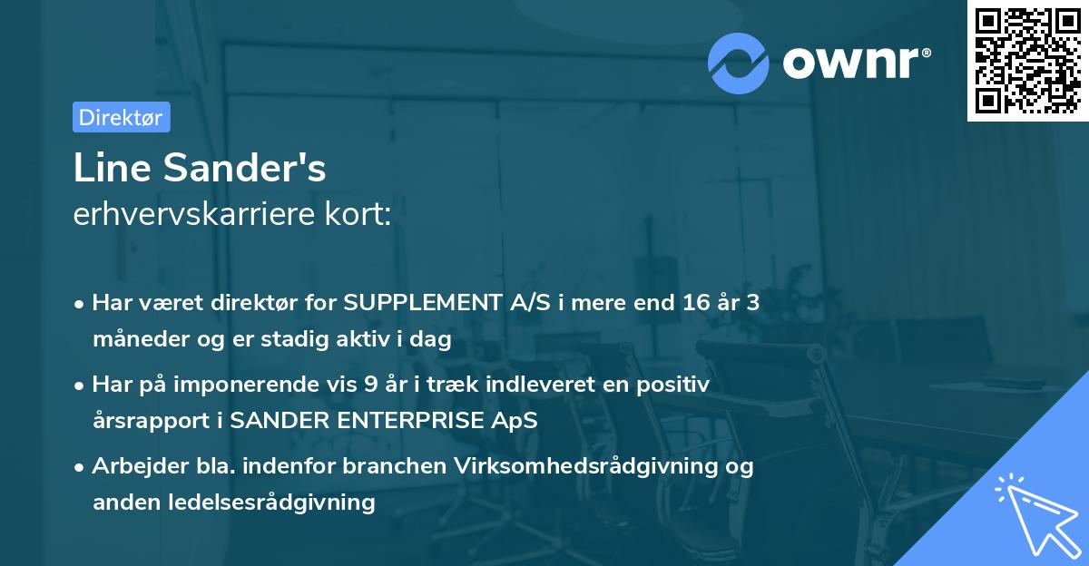Line Sander's erhvervskarriere kort