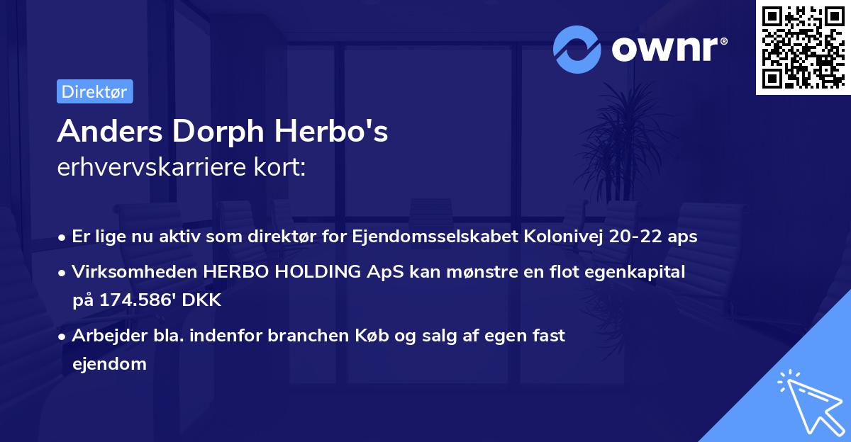 Anders Dorph Herbo's erhvervskarriere kort