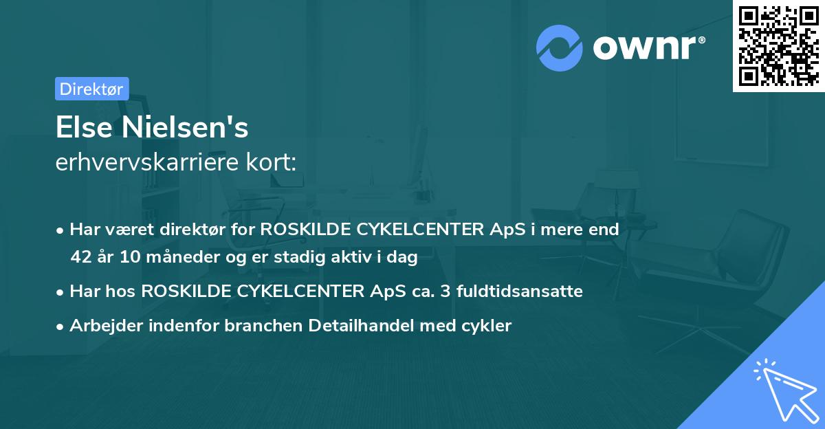 Else Nielsen's erhvervskarriere kort