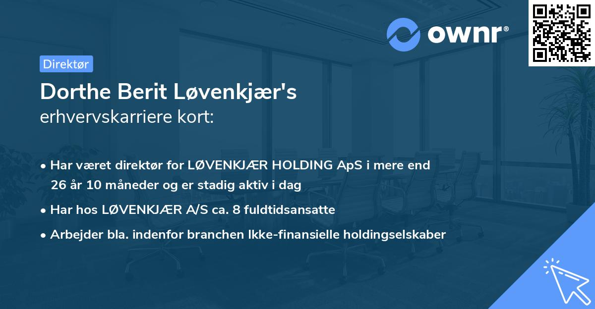 Dorthe Berit Løvenkjær's erhvervskarriere kort