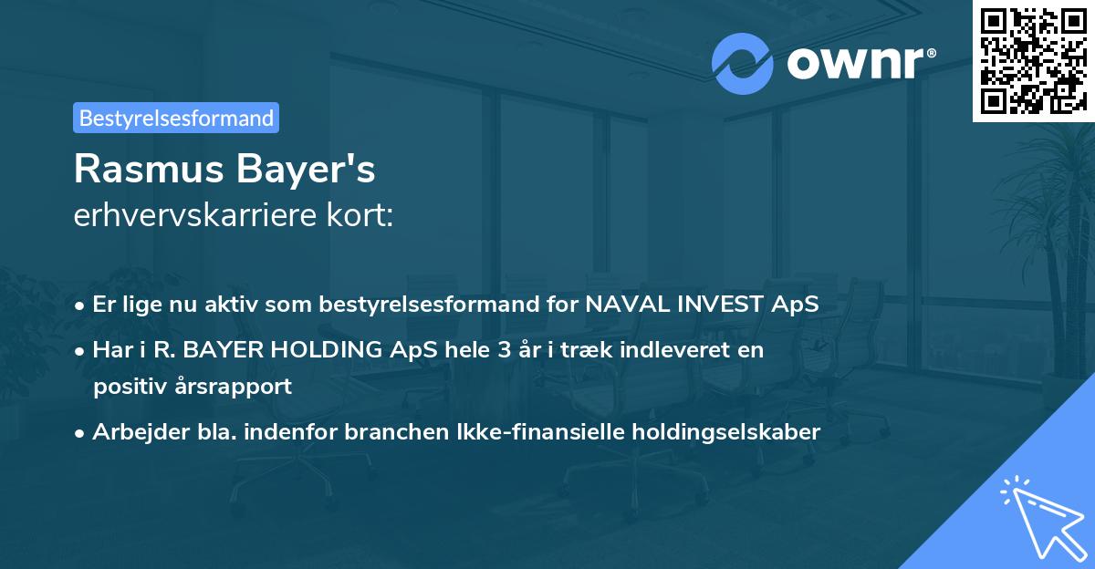 Rasmus Bayer's erhvervskarriere kort