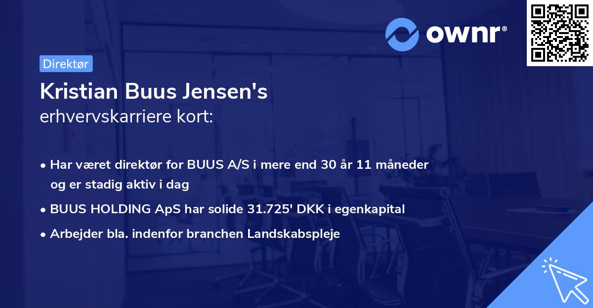 Kristian Buus Jensen's erhvervskarriere kort