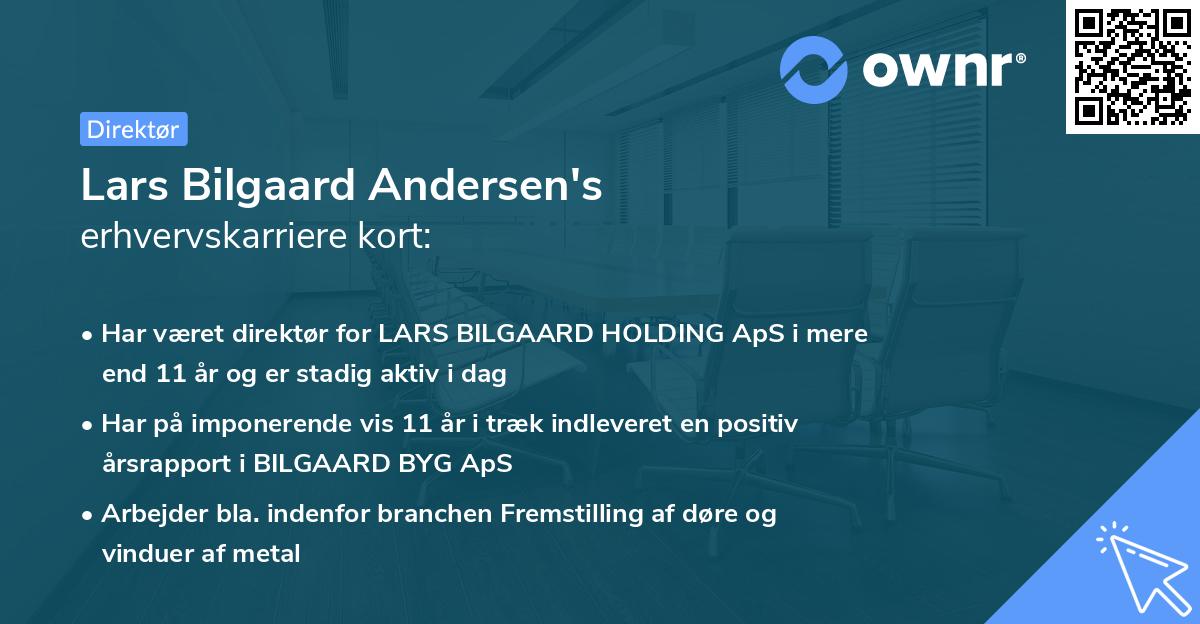 Lars Bilgaard Andersen's erhvervskarriere kort