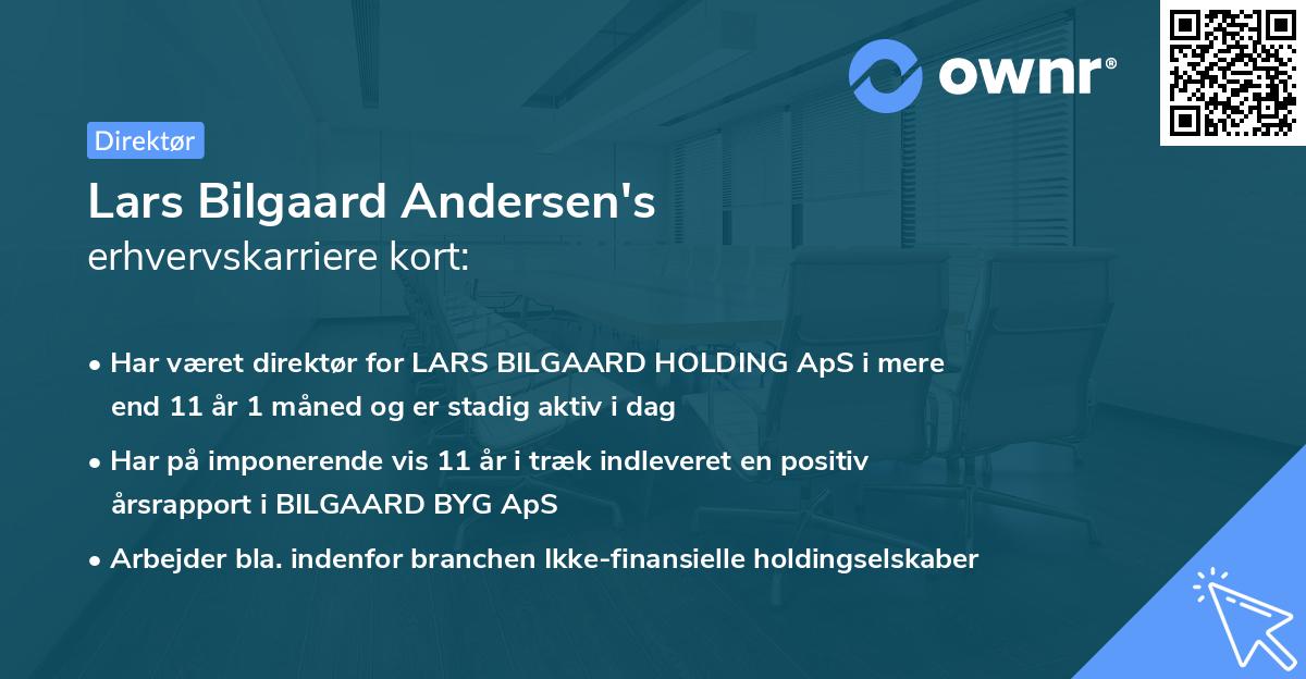 Lars Bilgaard Andersen's erhvervskarriere kort