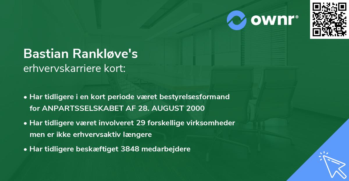 Bastian Rankløve's erhvervskarriere kort