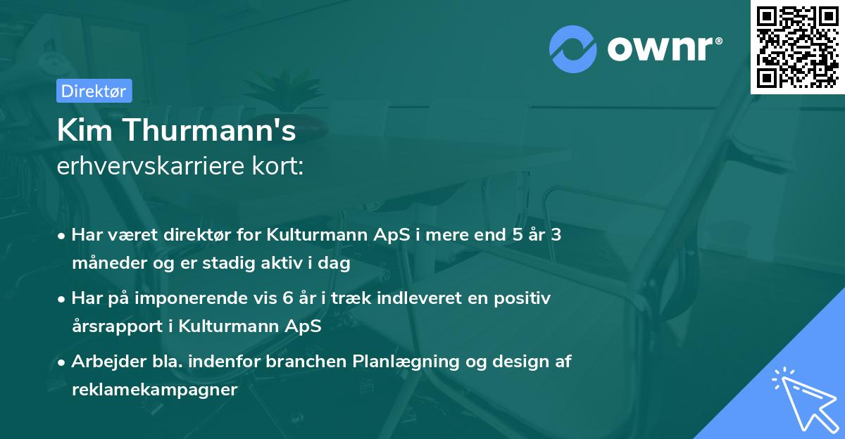 Kim Thurmann's erhvervskarriere kort