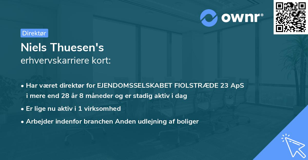 Niels Thuesen's erhvervskarriere kort