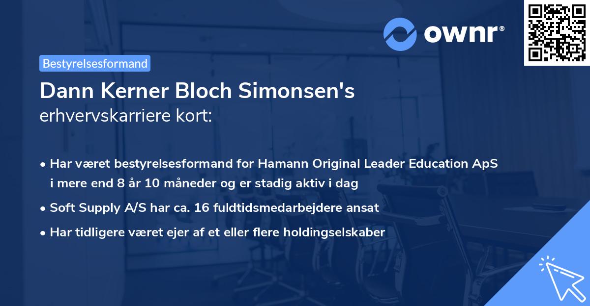 Dann Kerner Bloch Simonsen's erhvervskarriere kort