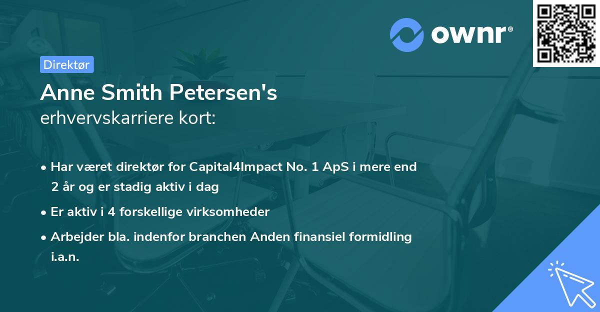 Anne Smith Petersen's erhvervskarriere kort