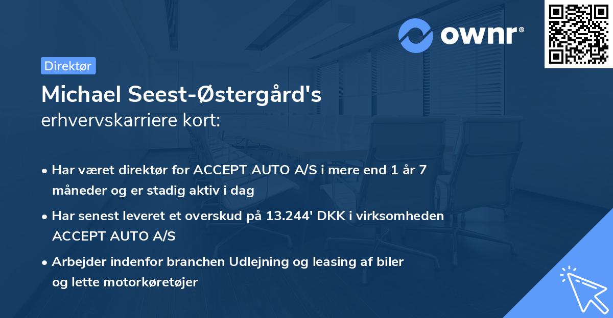 Michael Seest-Østergård's erhvervskarriere kort