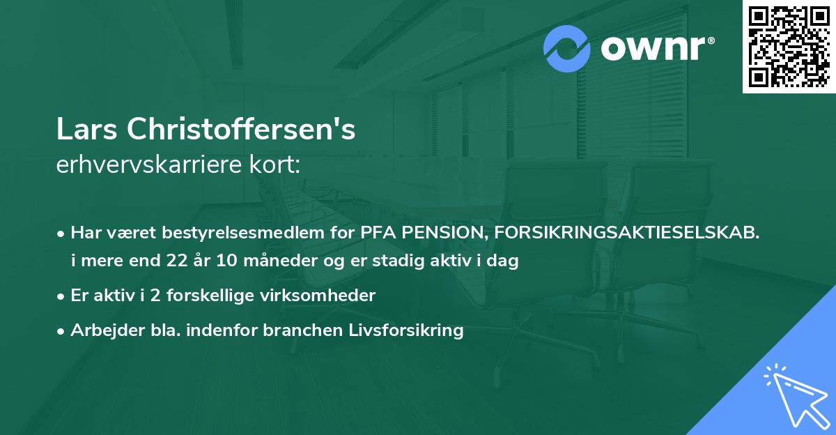 Lars Christoffersen's erhvervskarriere kort
