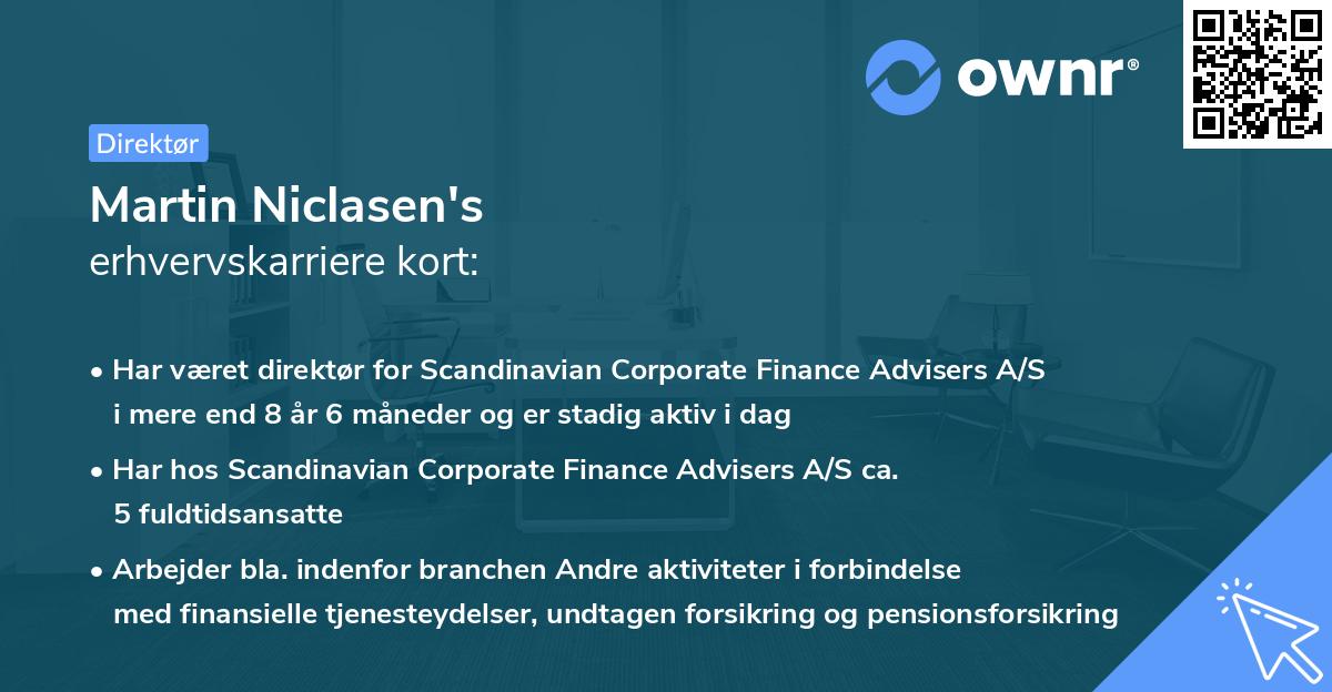 Martin Niclasen's erhvervskarriere kort