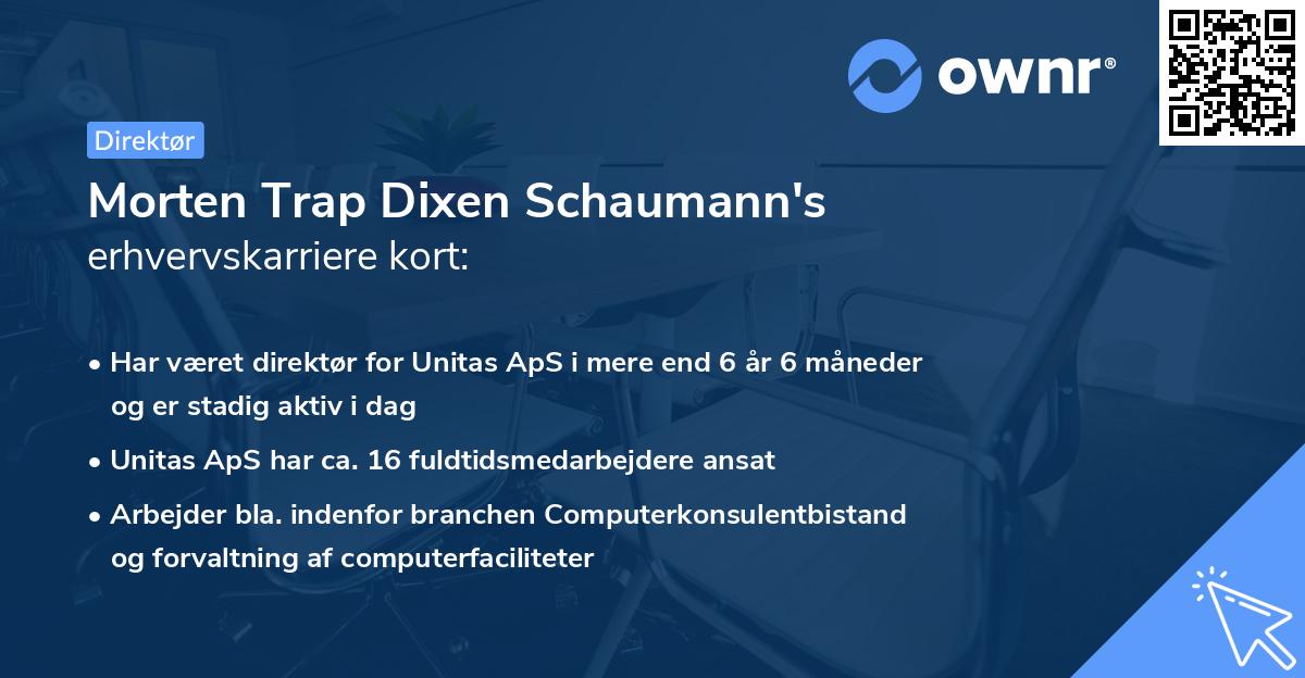 Morten Trap Dixen Schaumann's erhvervskarriere kort