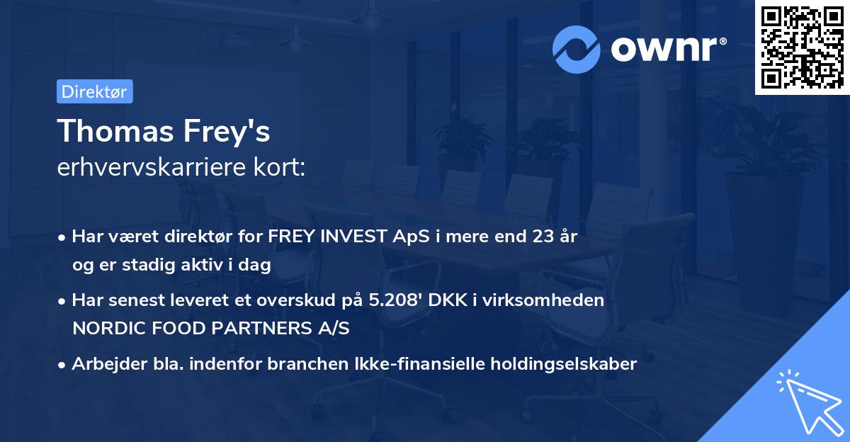 Thomas Frey's erhvervskarriere kort