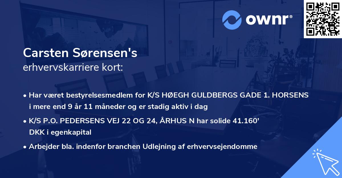 Carsten Sørensen's erhvervskarriere kort