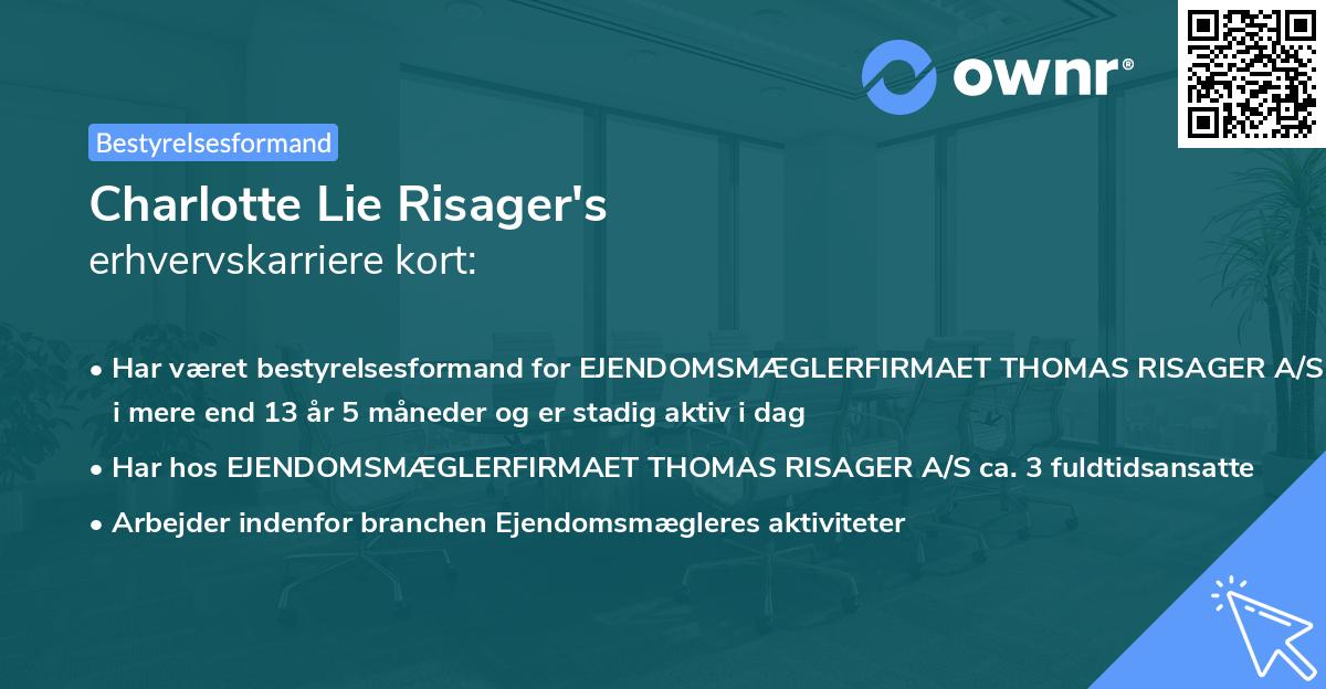 Charlotte Lie Risager's erhvervskarriere kort
