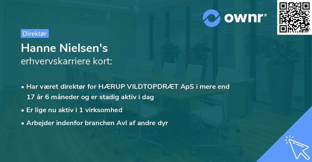 Hanne Nielsen's erhvervskarriere kort