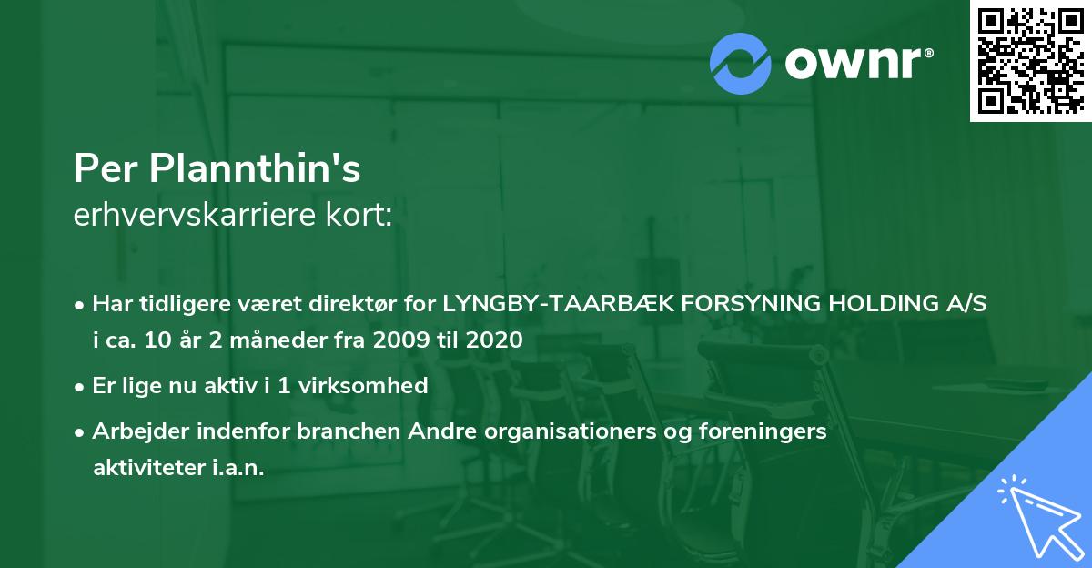 Per Plannthin's erhvervskarriere kort