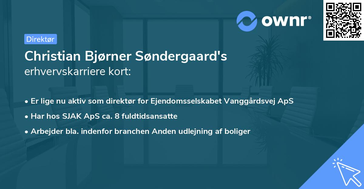 Christian Bjørner Søndergaard's erhvervskarriere kort