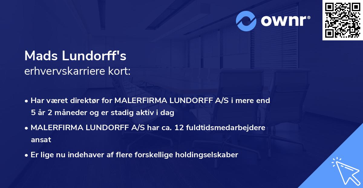 Mads Lundorff's erhvervskarriere kort