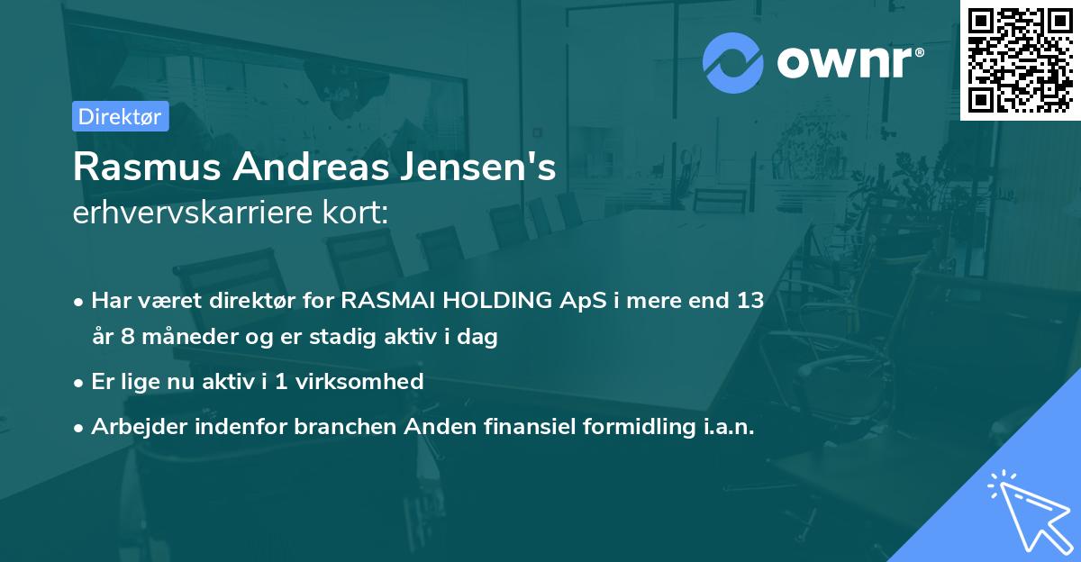 Rasmus Andreas Jensen's erhvervskarriere kort