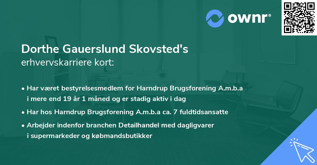 Dorthe Gauerslund Skovsted's erhvervskarriere kort