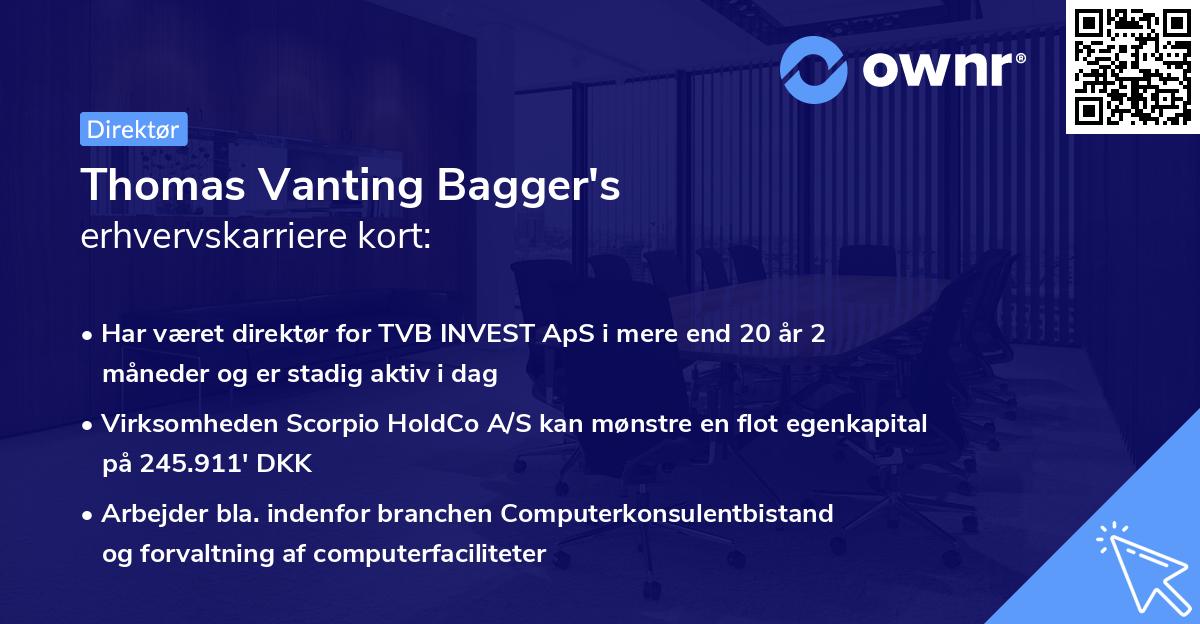 Thomas Vanting Bagger's erhvervskarriere kort