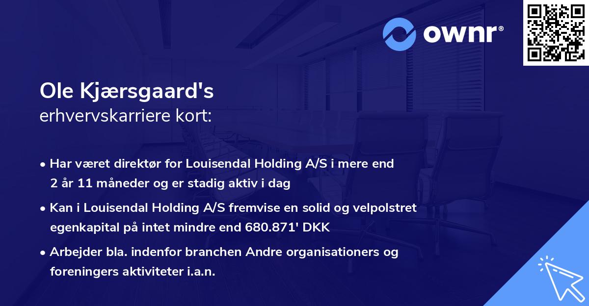 Ole Kjærsgaard's erhvervskarriere kort