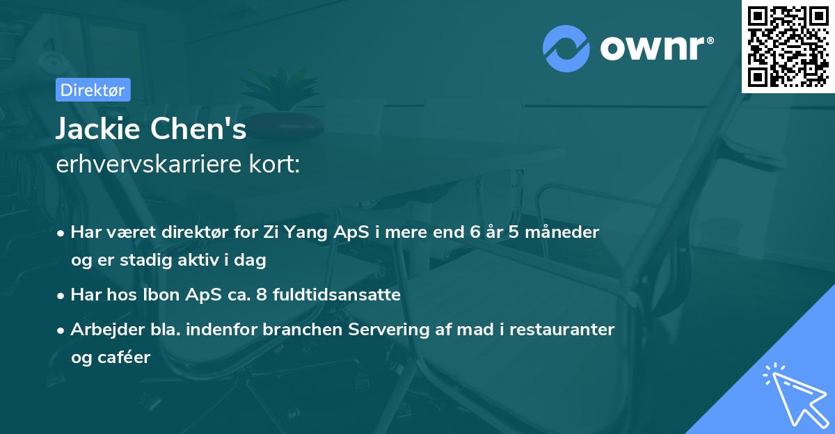 Jackie Chen's erhvervskarriere kort