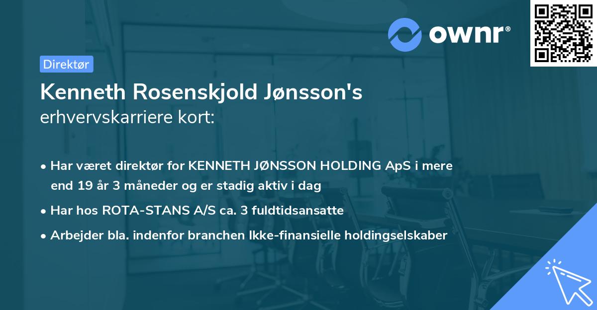 Kenneth Rosenskjold Jønsson's erhvervskarriere kort