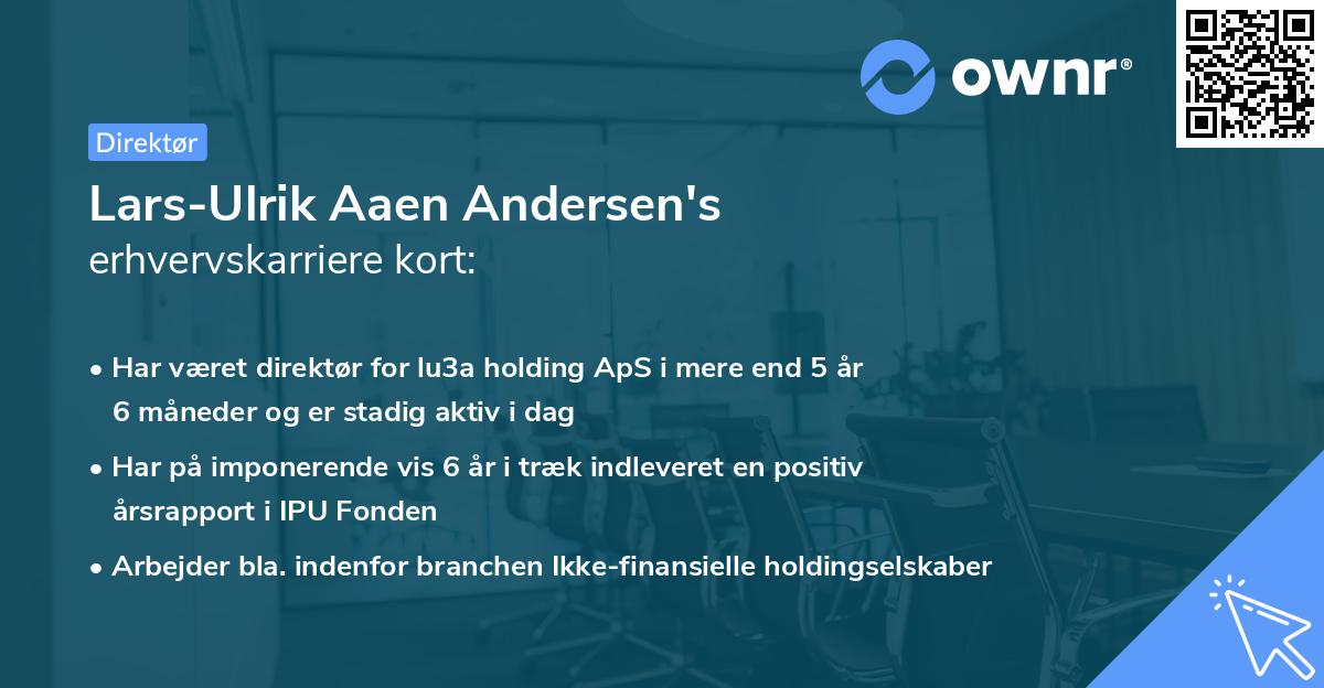 Lars-Ulrik Aaen Andersen's erhvervskarriere kort
