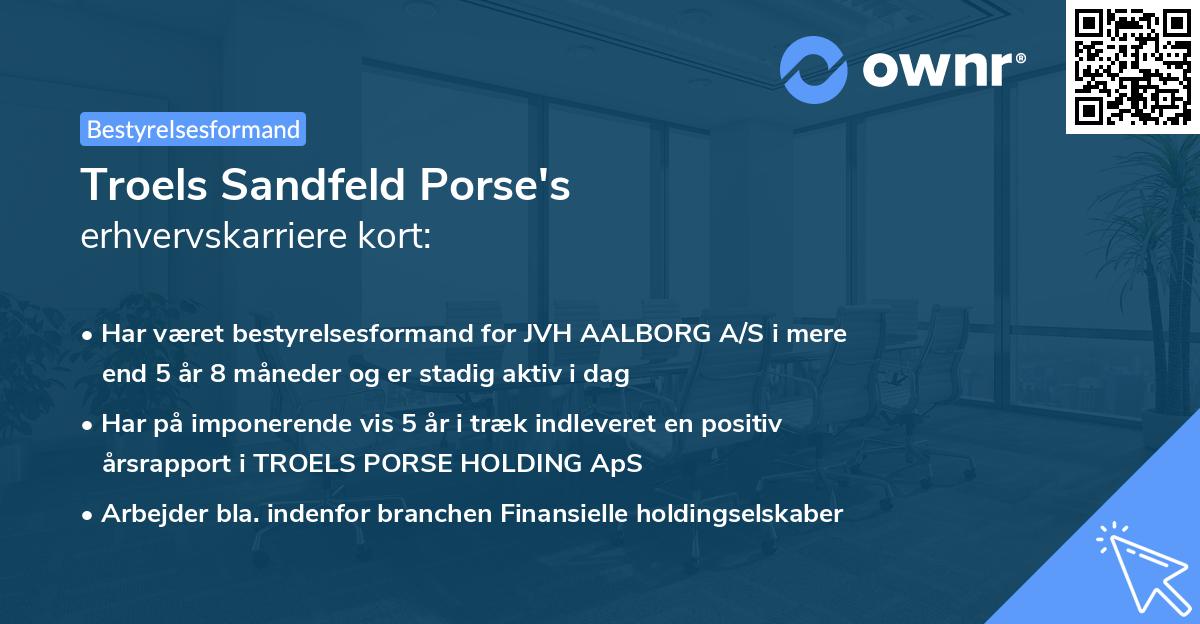 Troels Sandfeld Porse's erhvervskarriere kort