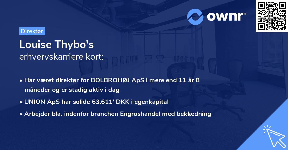 Louise Thybo's erhvervskarriere kort