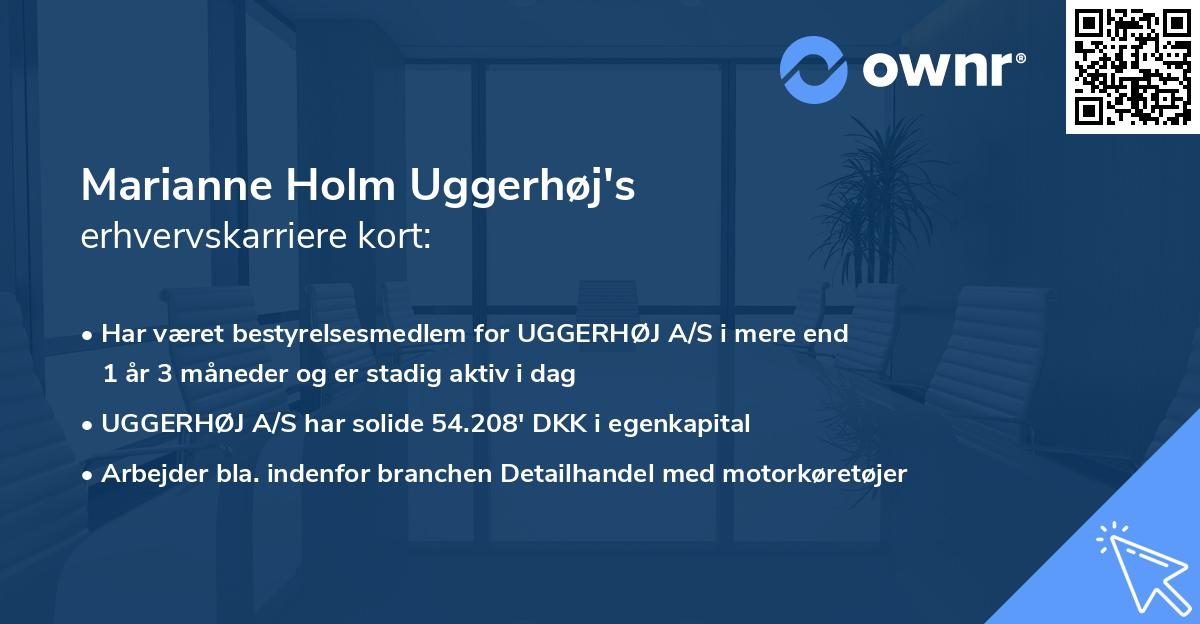 Marianne Holm Uggerhøj's erhvervskarriere kort